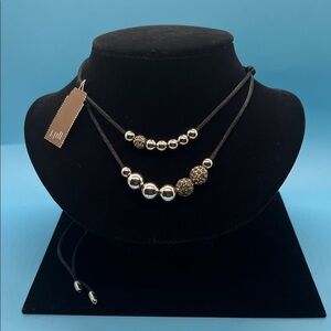 #74.  J. Jill Elegant Silver and Black Necklace
